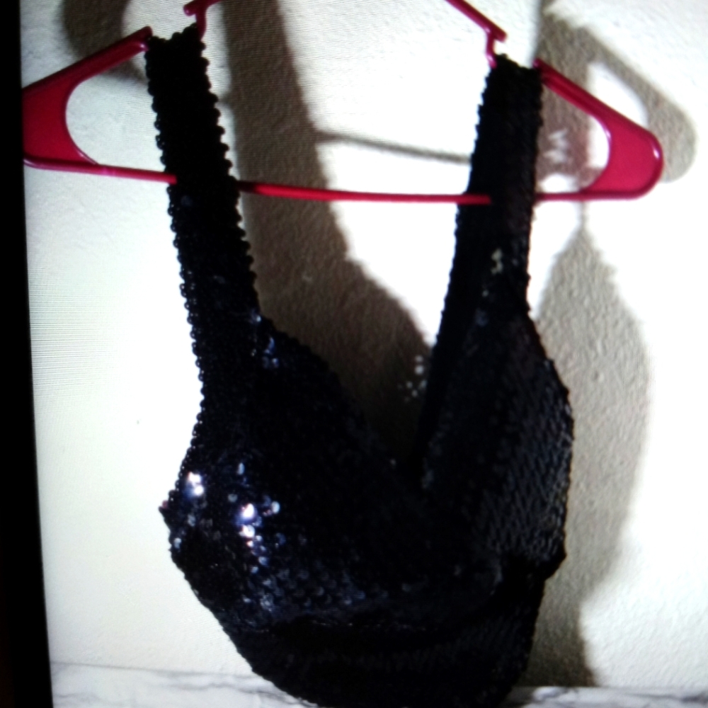 vintage handmade sequence halter top original